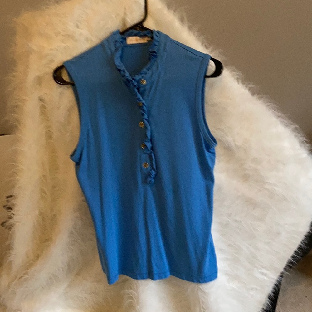 Tory Burch sleeveless button down Pima cotton knit too